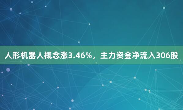 人形机器人概念涨3.46%，主力资金净流入306股