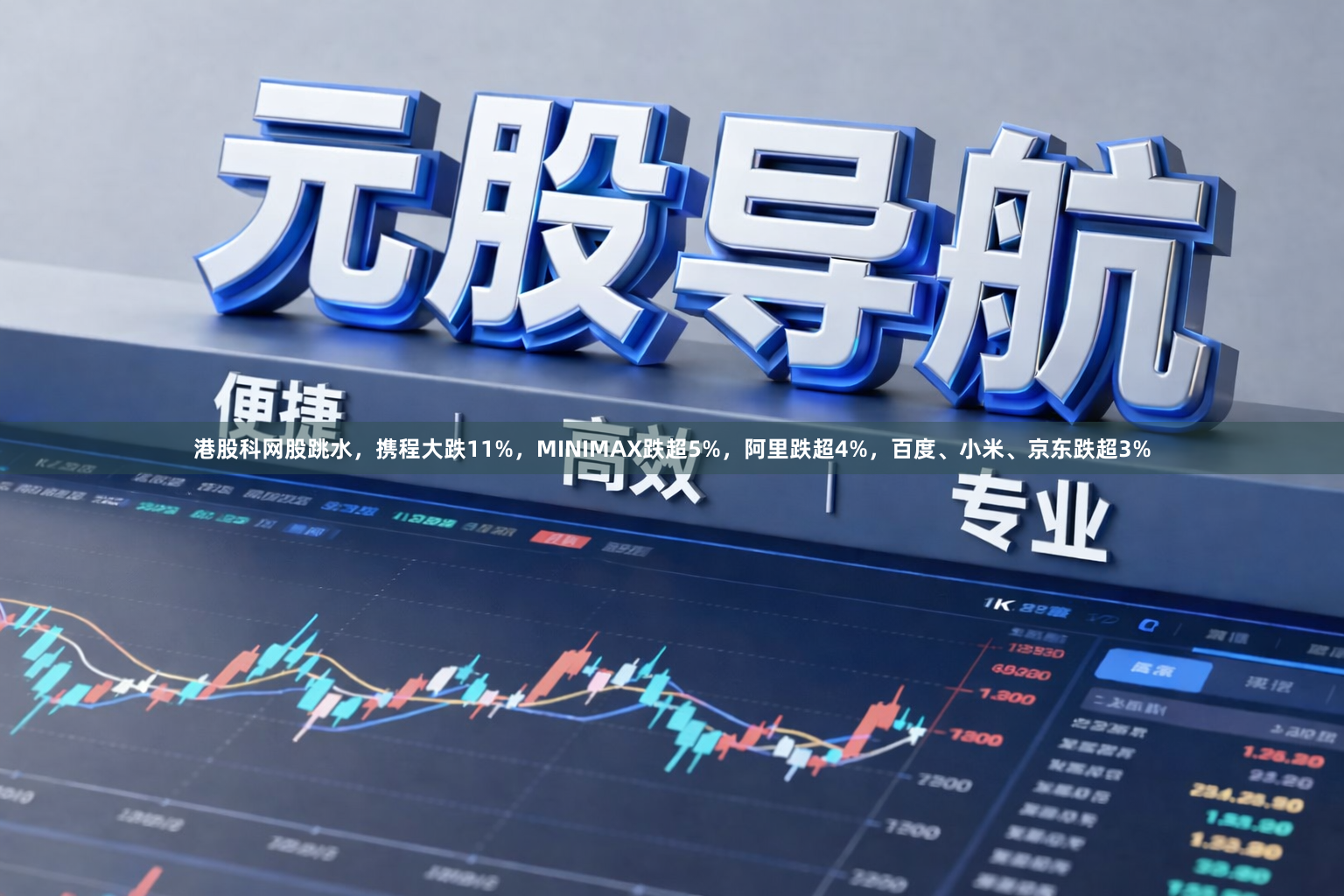 港股科网股跳水，携程大跌11%，MINIMAX跌超5%，阿里跌超4%，百度、小米、京东跌超3%