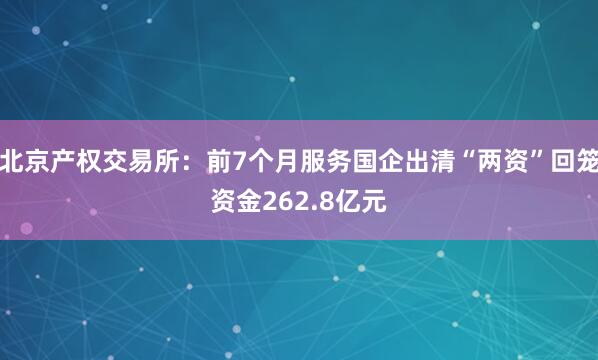 北京产权交易所：前7个月服务国企出清“两资”回笼资金262.8亿元