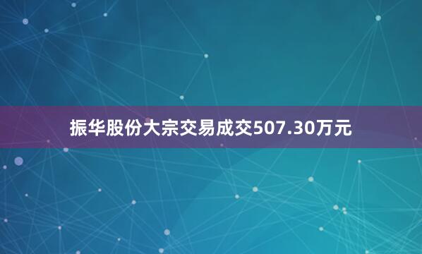 振华股份大宗交易成交507.30万元