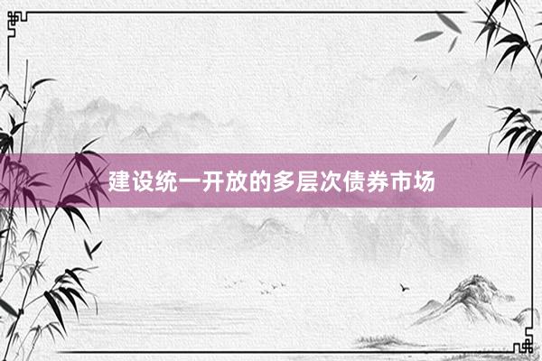 建设统一开放的多层次债券市场