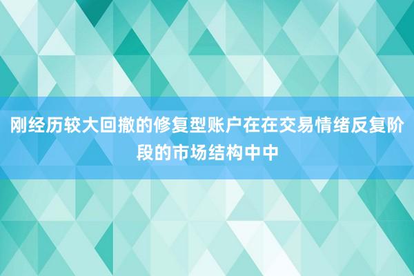 刚经历较大回撤的修复型账户在在交易情绪反复阶段的市场结构中中