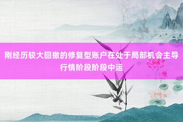 刚经历较大回撤的修复型账户在处于局部机会主导行情阶段阶段中运