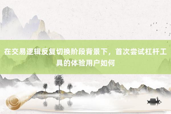 在交易逻辑反复切换阶段背景下，首次尝试杠杆工具的体验用户如何