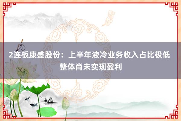 2连板康盛股份：上半年液冷业务收入占比极低 整体尚未实现盈利