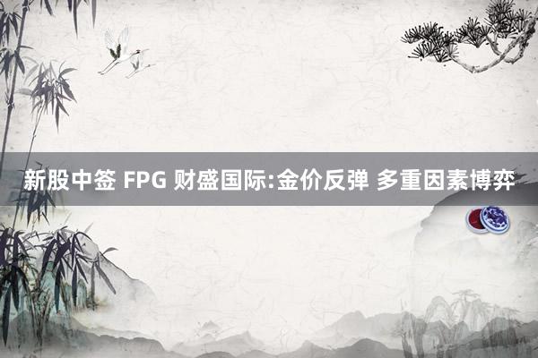 新股中签 FPG 财盛国际:金价反弹 多重因素博弈