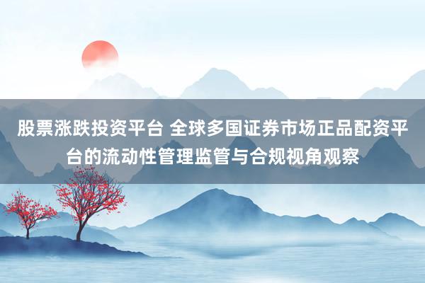 股票涨跌投资平台 全球多国证券市场正品配资平台的流动性管理监管与合规视角观察