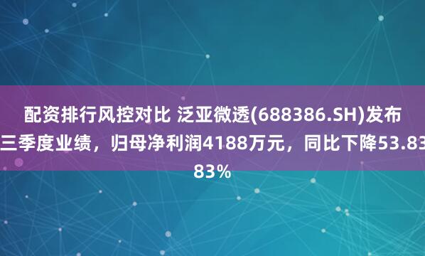 配资排行风控对比 泛亚微透(688386.SH)发布前三季度业绩，归母净利润4188万元，同比下降53.83%